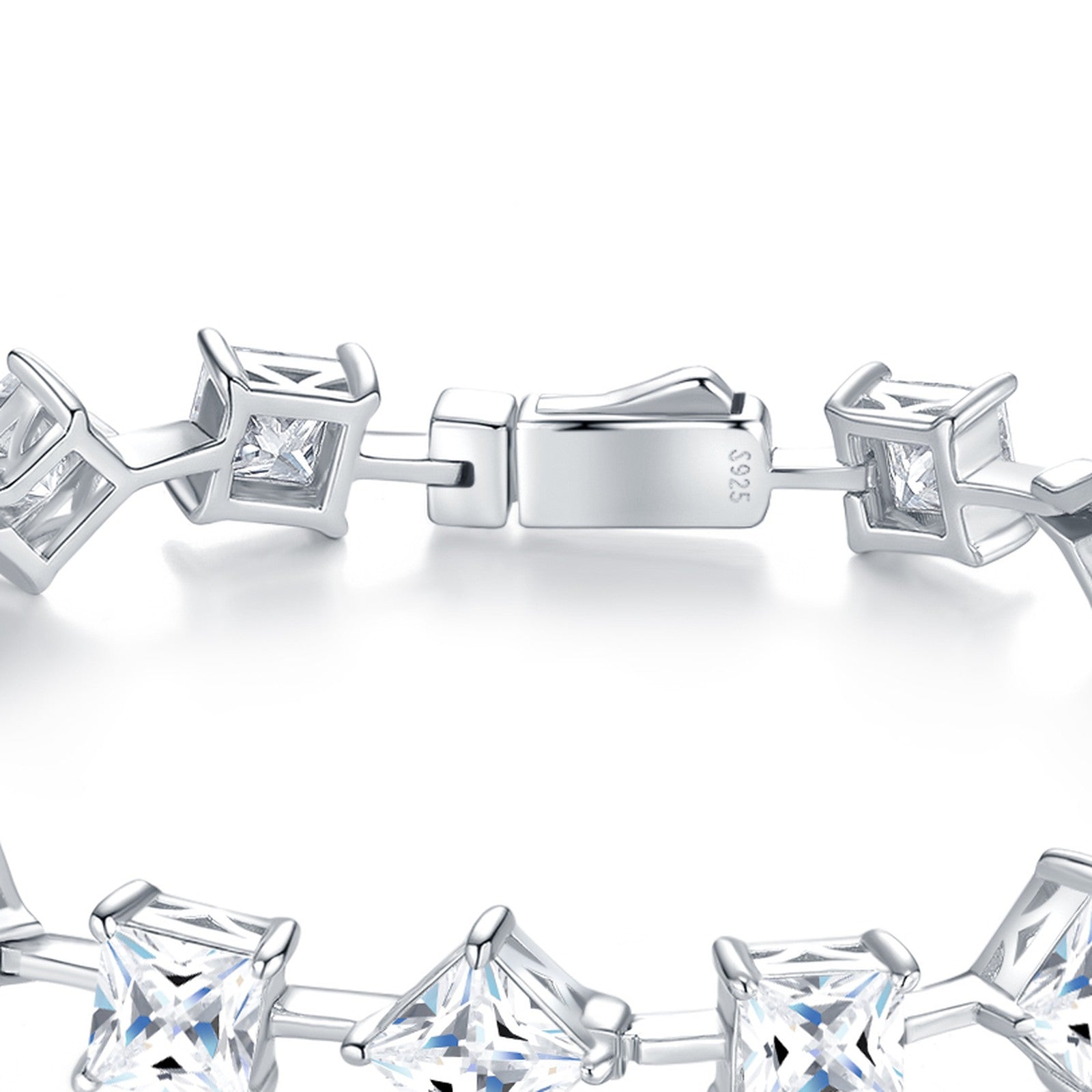 Prismi Moissanite Tennis Bracelet in Sterling Silver — detail