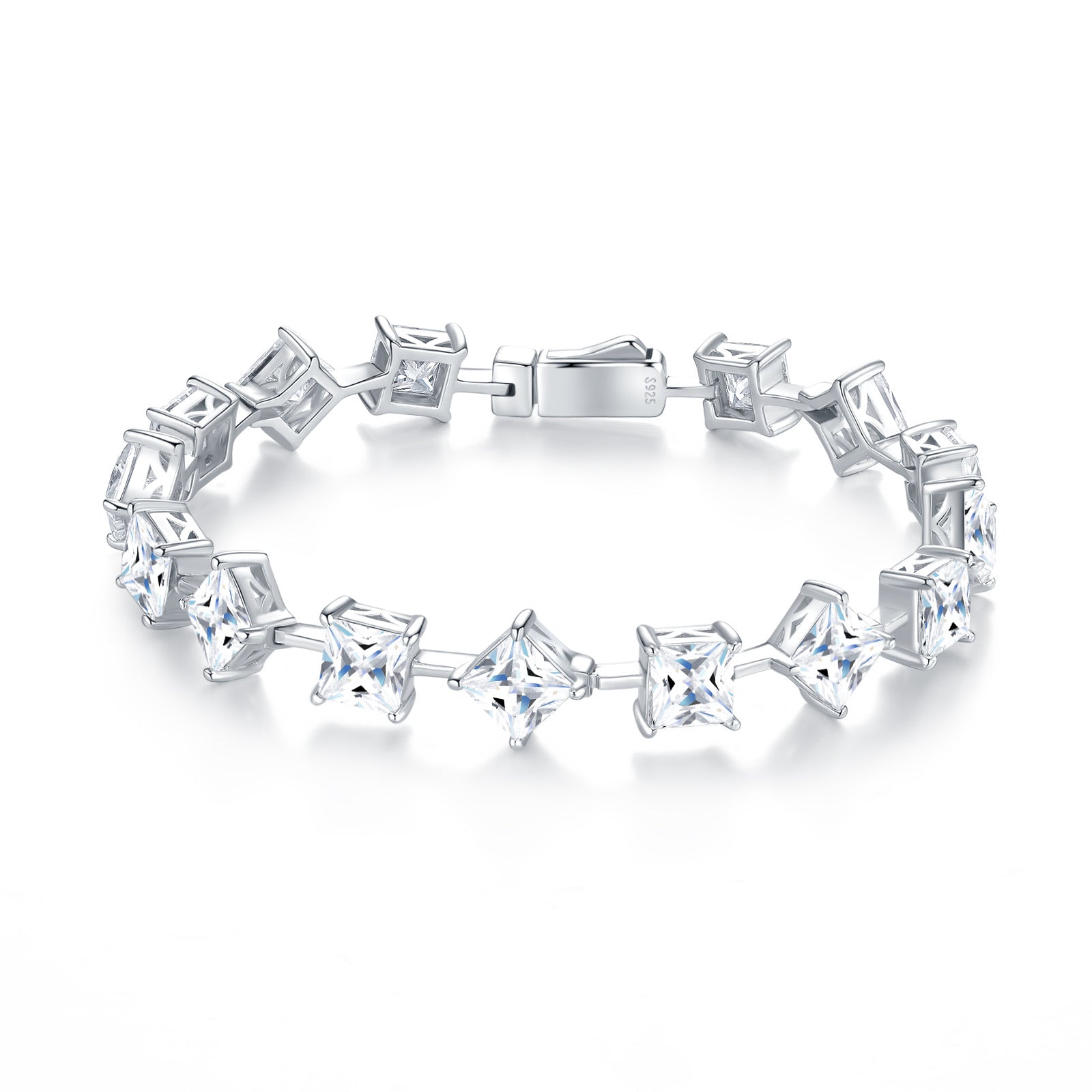 Prismi Moissanite Tennis Bracelet in Sterling Silver