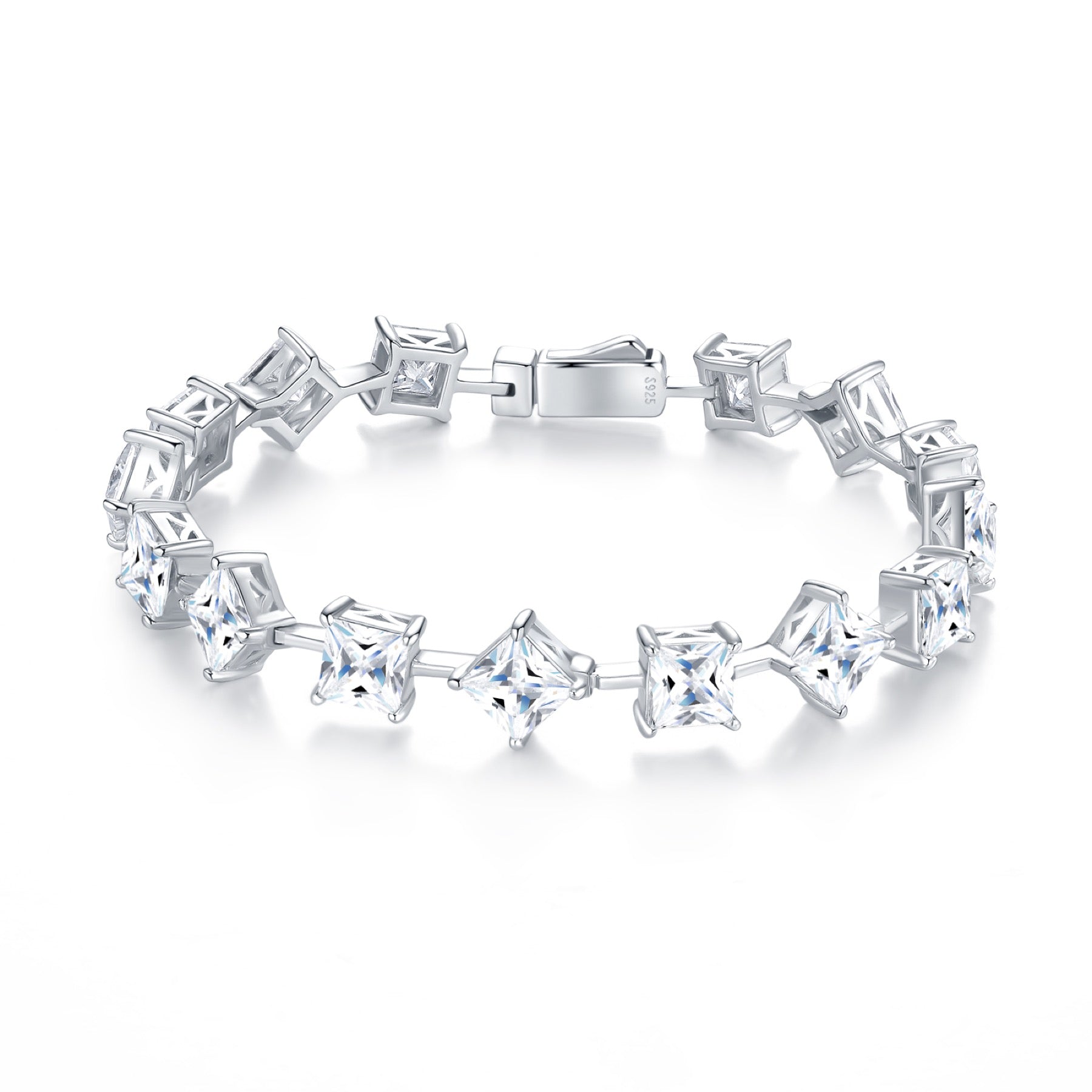 Prismi Moissanite Tennis Bracelet in Sterling Silver