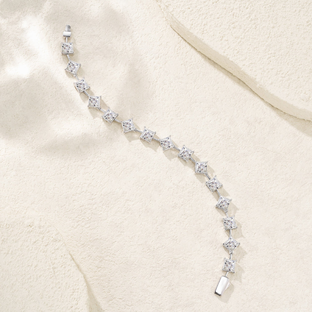 Prismi Moissanite Tennis Bracelet in Sterling Silver