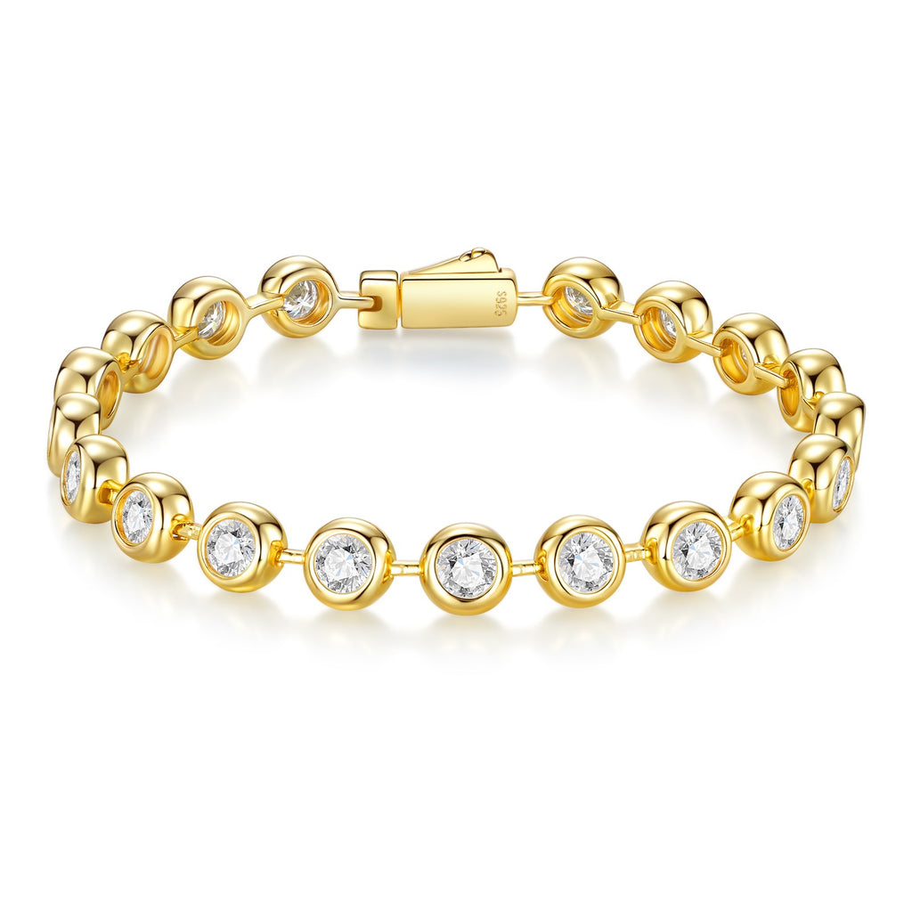 Aurata Moissanite Tennis Bracelet in Gold-Tone Sterling Silver