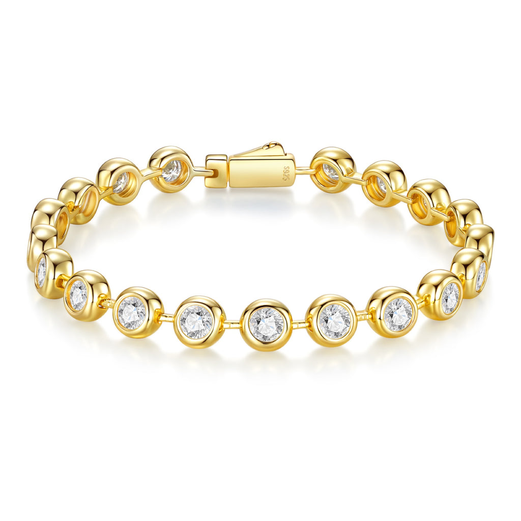 Aurata Moissanite Tennis Bracelet in Gold-Tone Sterling Silver