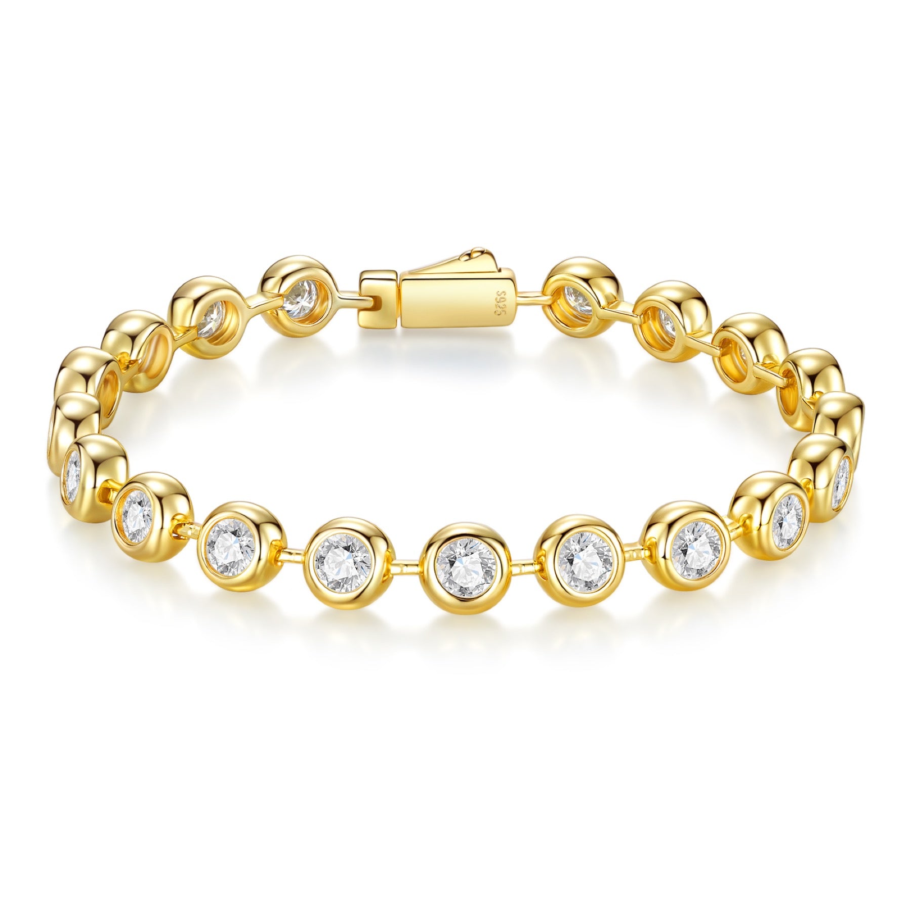 Aurata Moissanite Tennis Bracelet in Gold-Tone Sterling Silver
