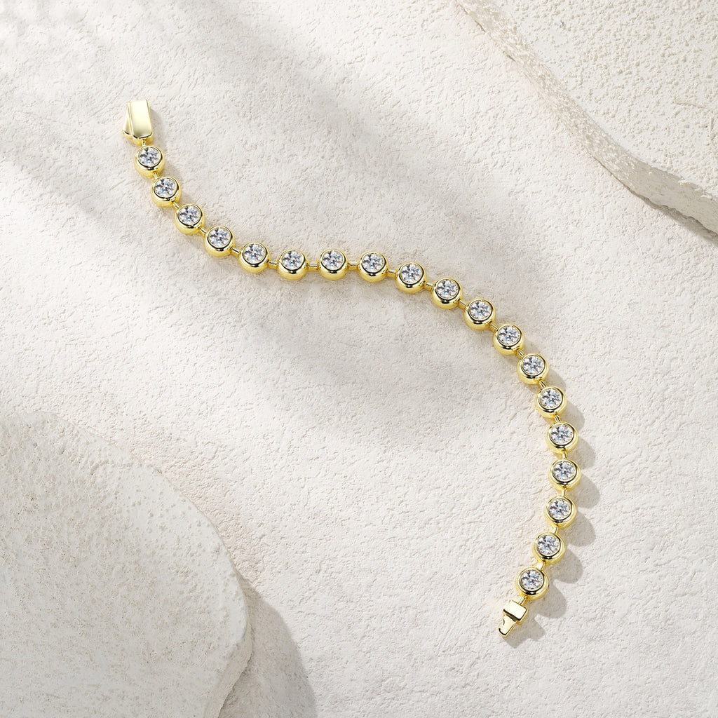 Aurata Moissanite Tennis Bracelet in Gold-Tone Sterling Silver