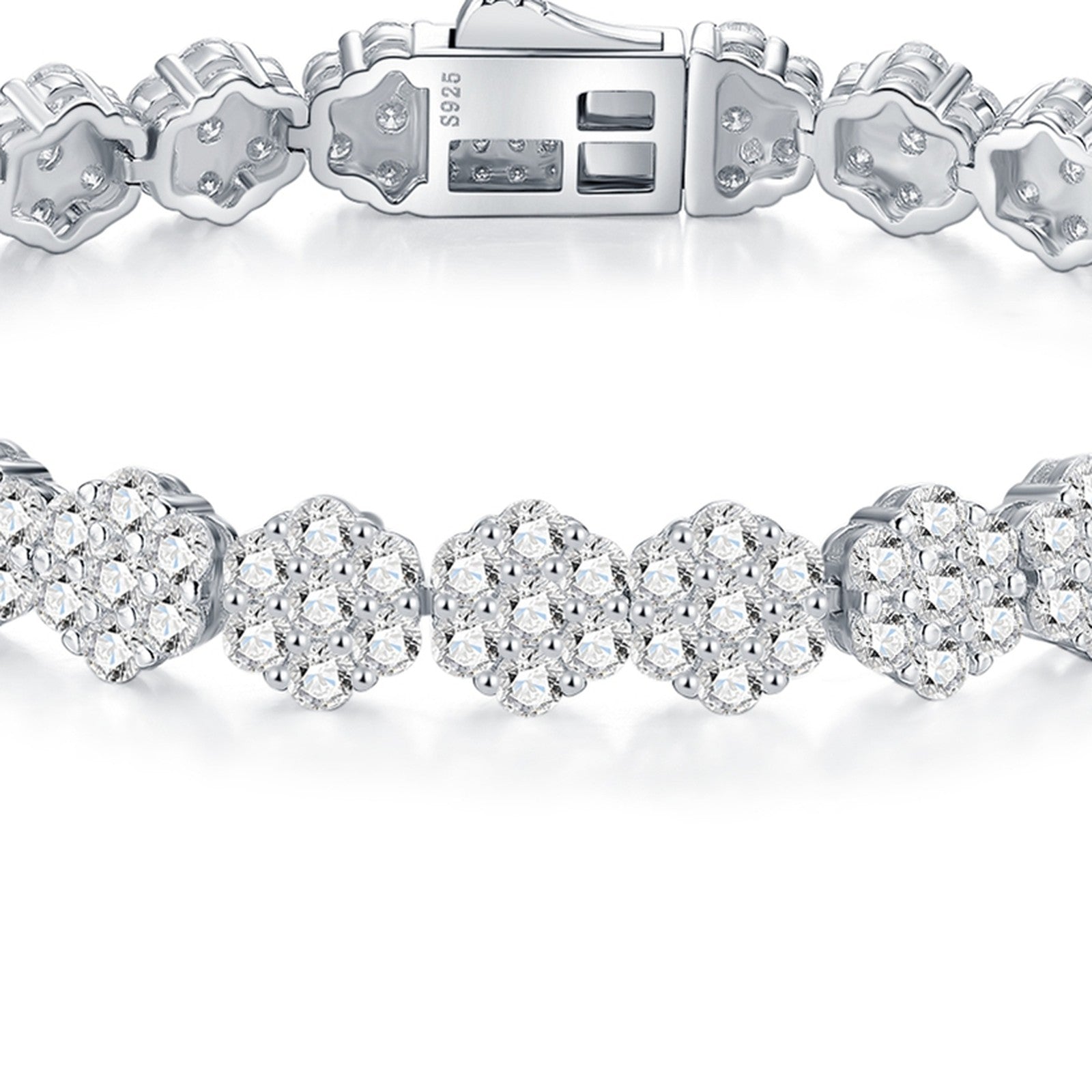 Alonata Moissanite Tennis Bracelet in Sterling Silver — detail