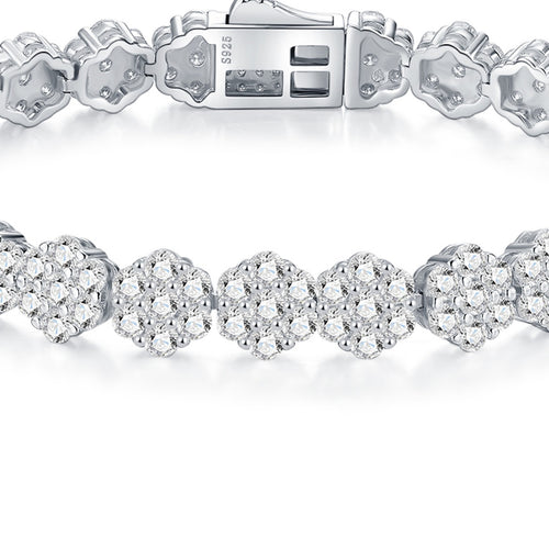 Alonata Moissanite Tennis Bracelet in Sterling Silver — detail
