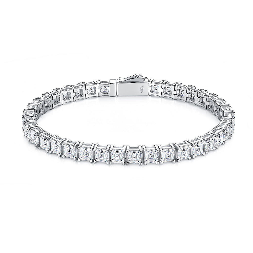 Cubetti Moissanite Tennis Bracelet in Sterling Silver