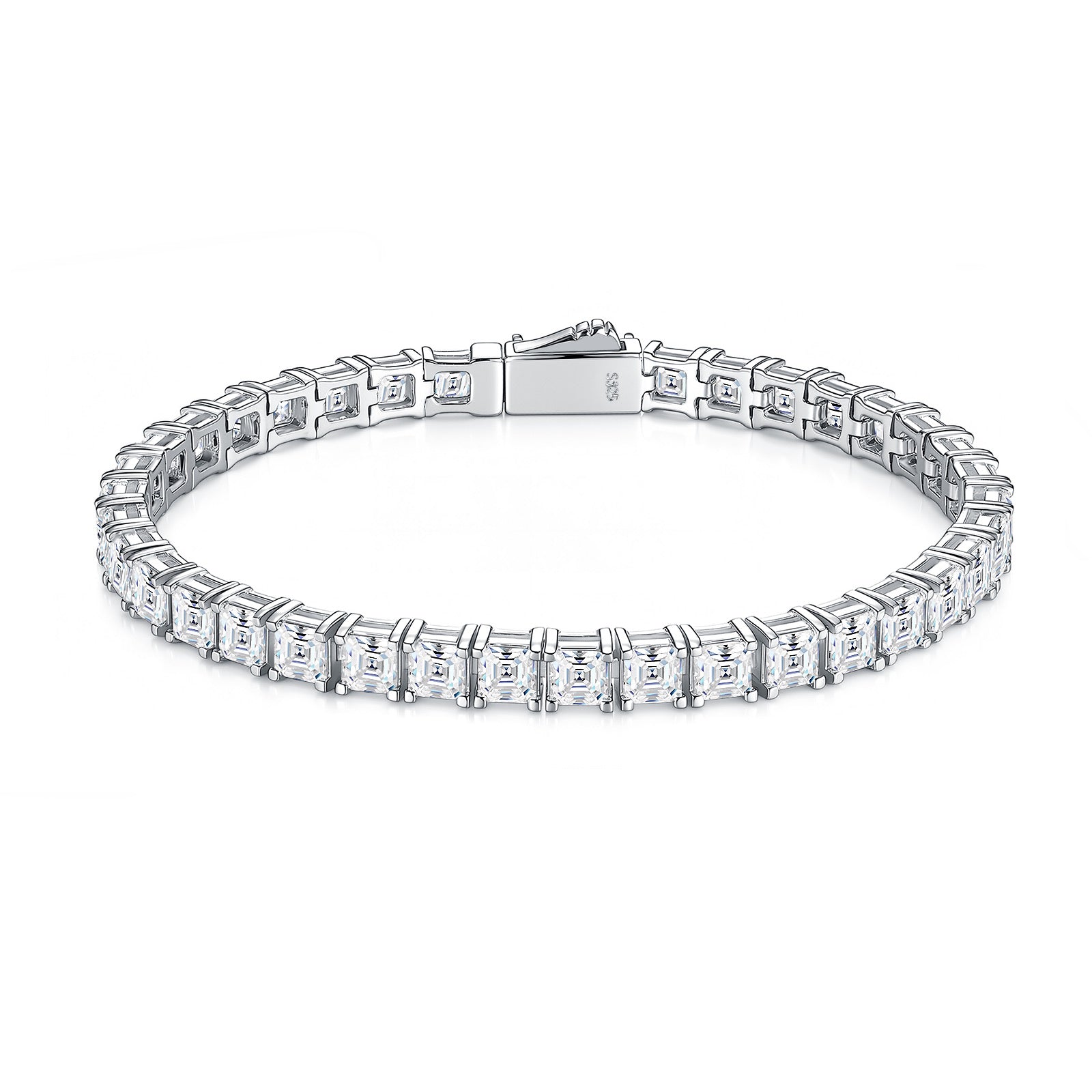 Cubetti Moissanite Tennis Bracelet in Sterling Silver