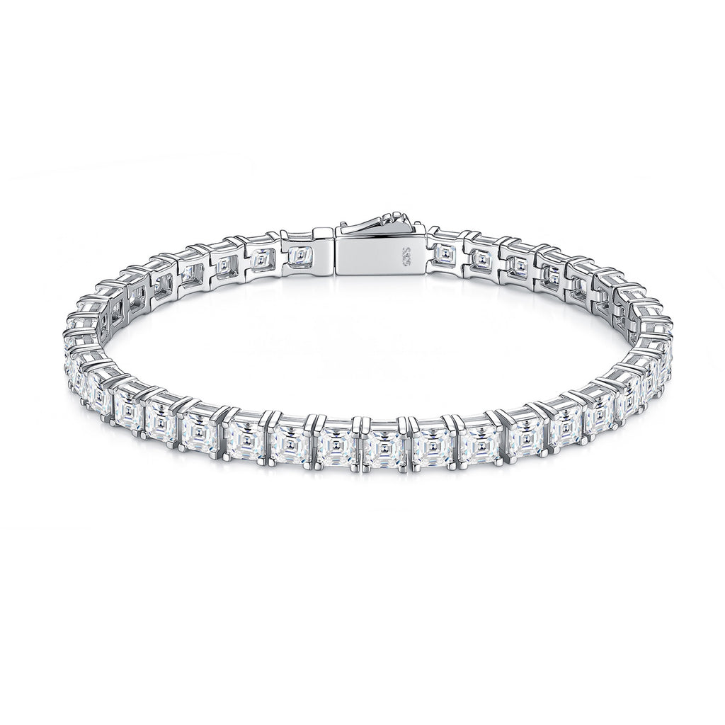 Cubetti Moissanite Tennis Bracelet in Sterling Silver