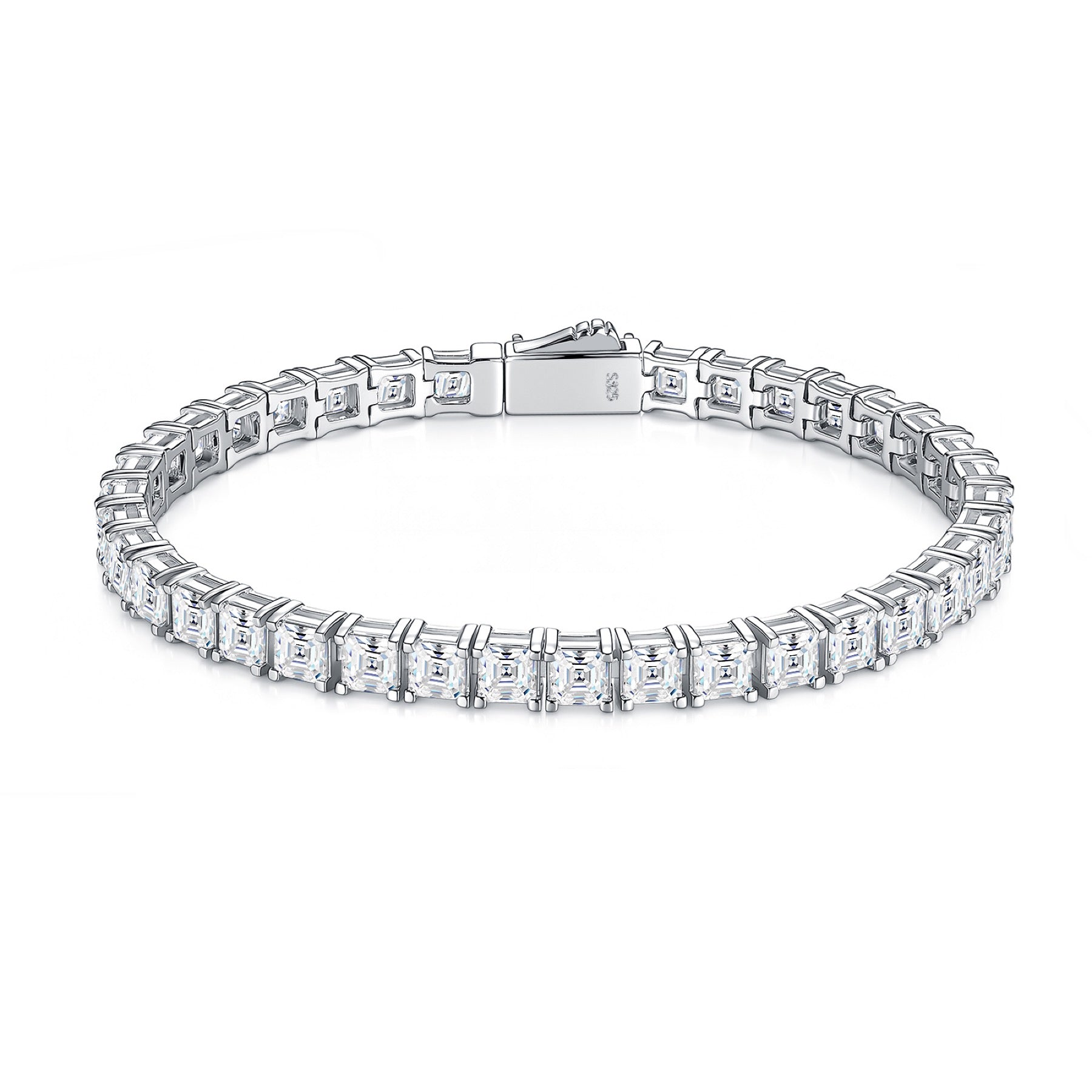 Cubetti Moissanite Tennis Bracelet in Sterling Silver