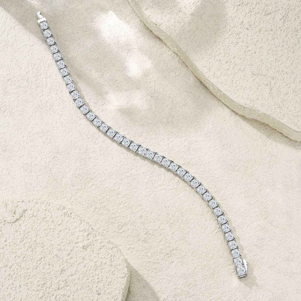Cubetti Moissanite Tennis Bracelet in Sterling Silver