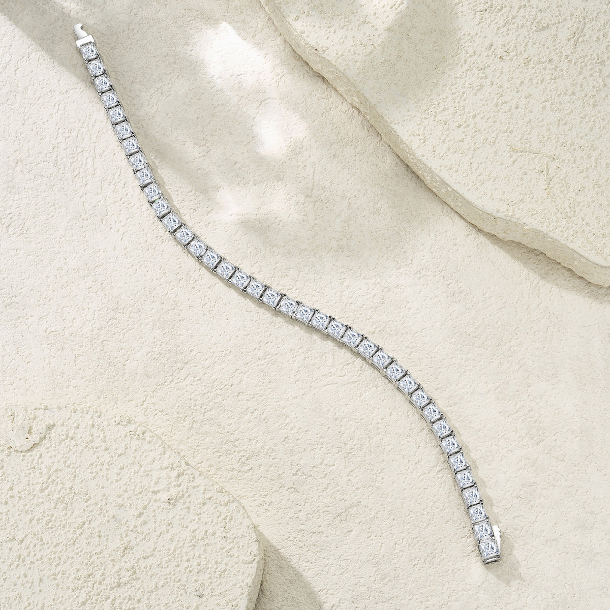 Cubetti Moissanite Tennis Bracelet in Sterling Silver