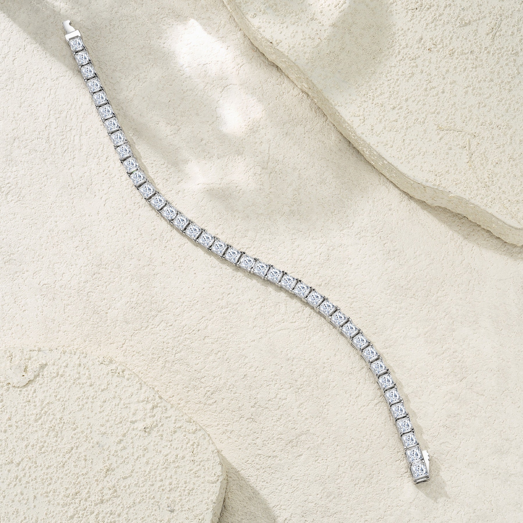 Cubetti Moissanite Tennis Bracelet in Sterling Silver