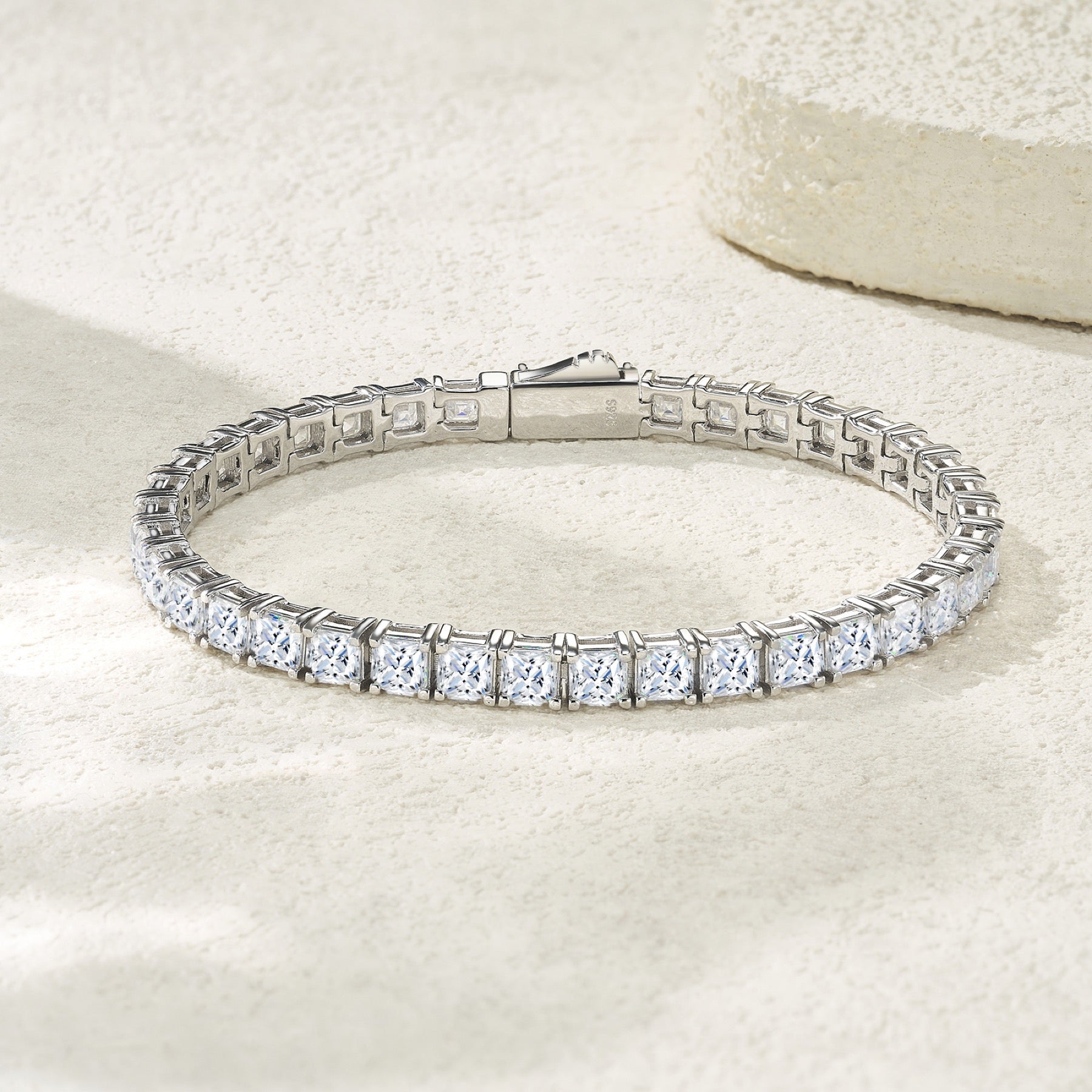 Cubetti Moissanite Tennis Bracelet in Sterling Silver