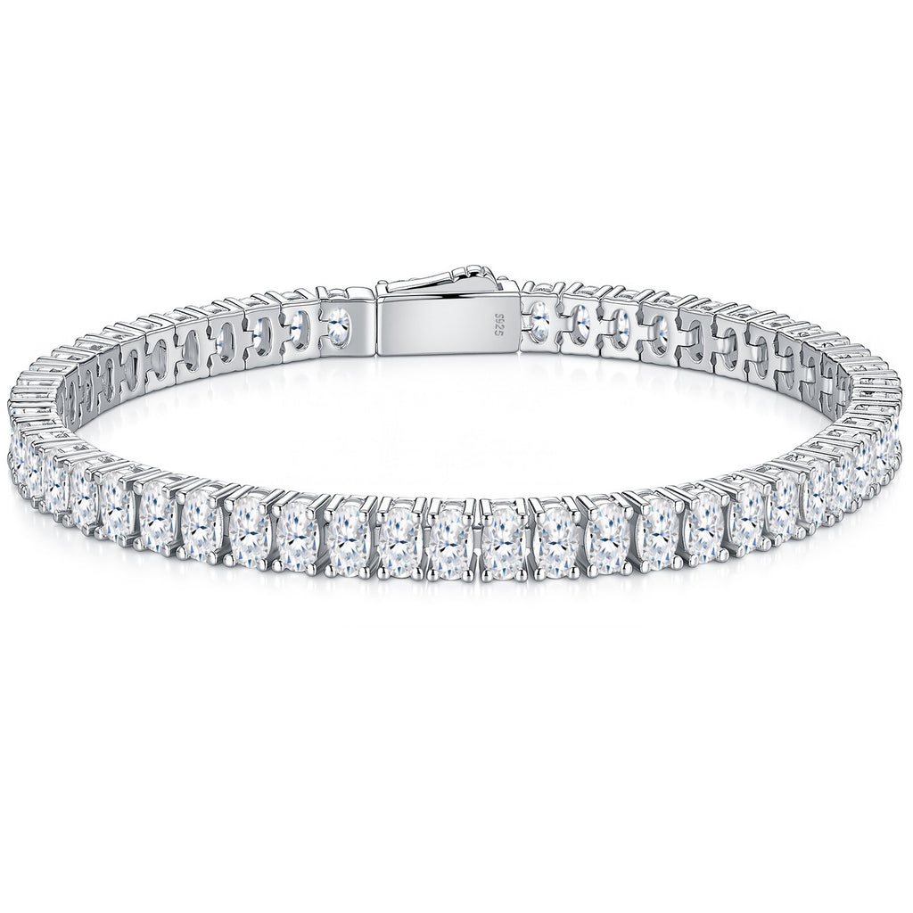 Ovalata Moissanite Tennis Bracelet in Sterling Silver