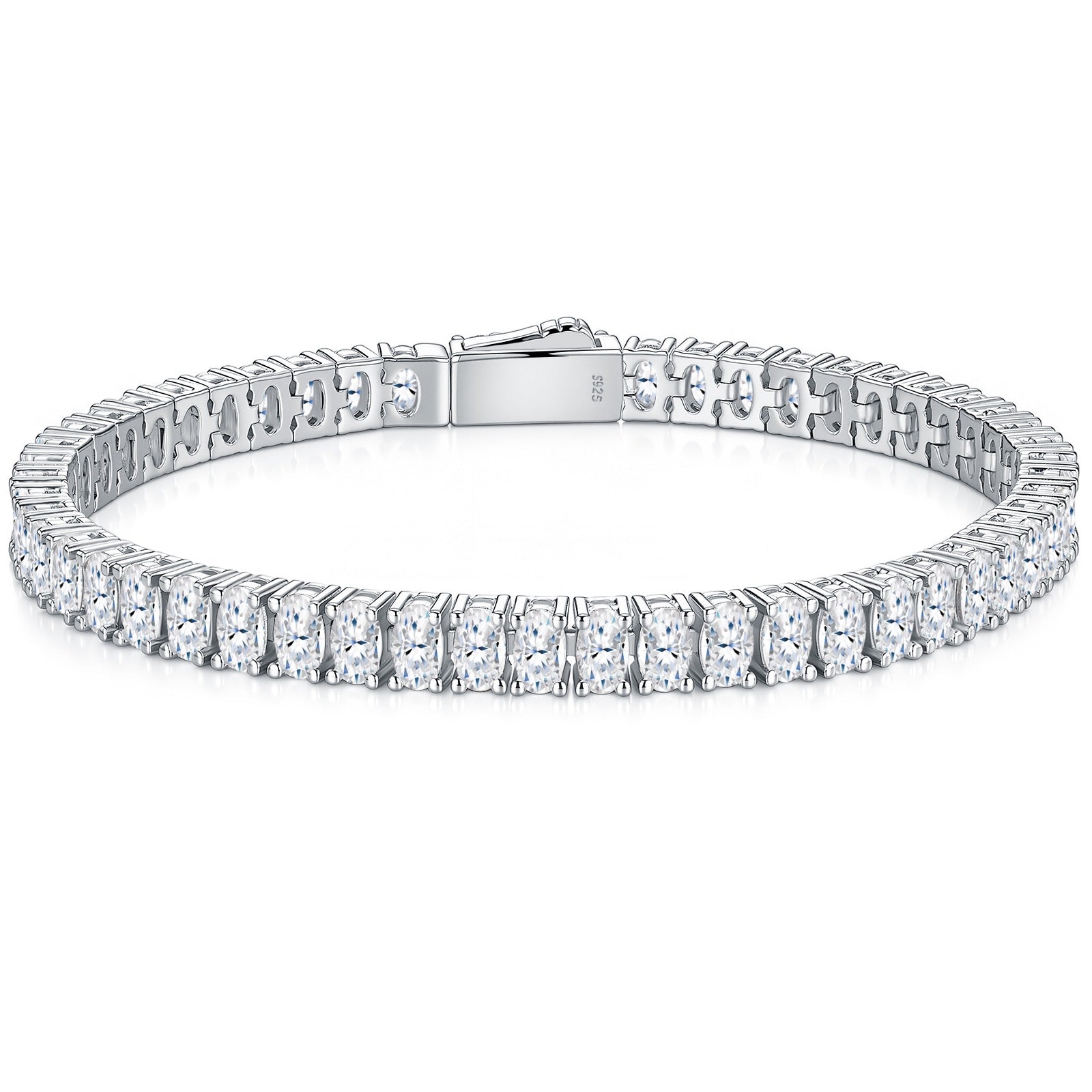 Ovalata Moissanite Tennis Bracelet in Sterling Silver