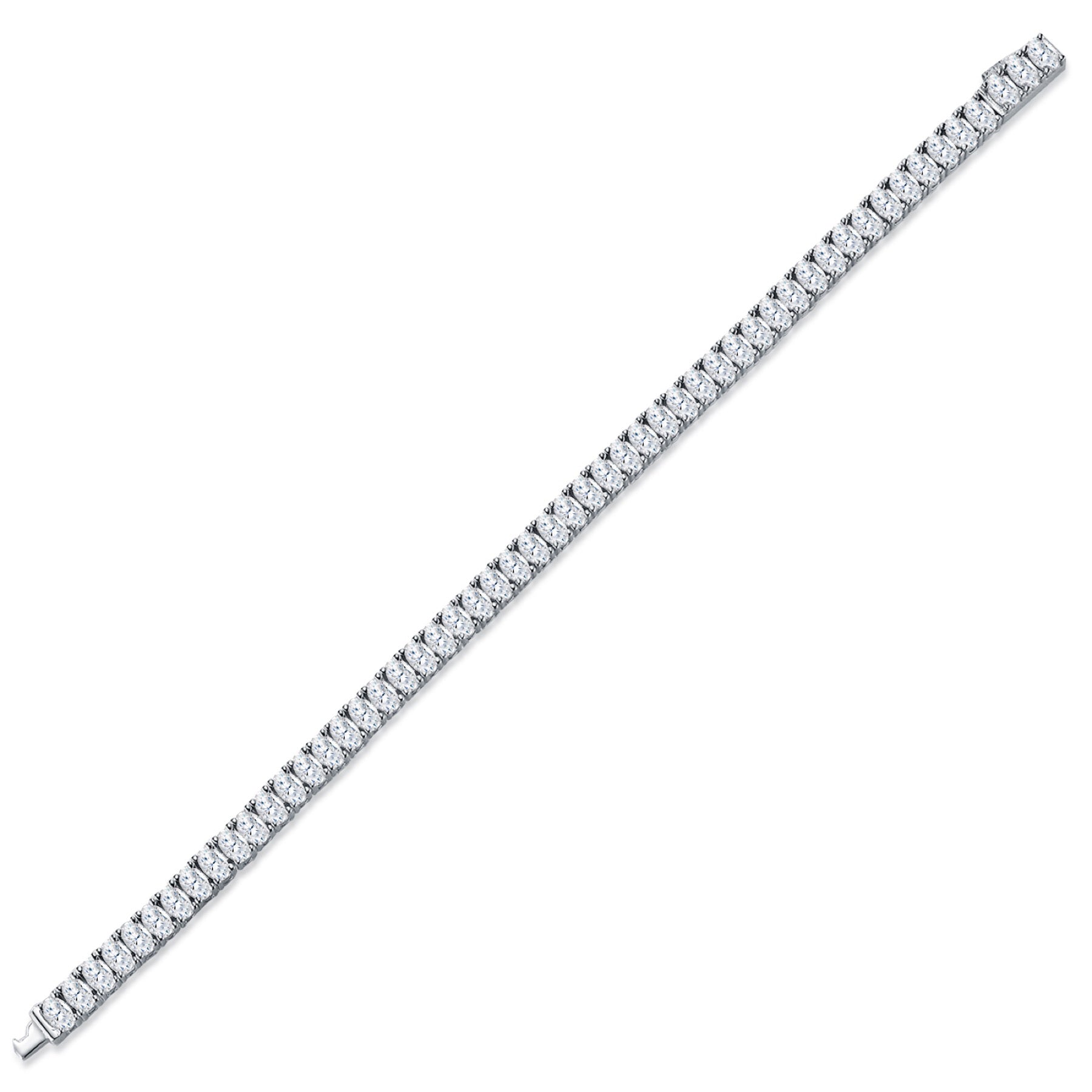 Ovalata Moissanite Tennis Bracelet in Sterling Silver