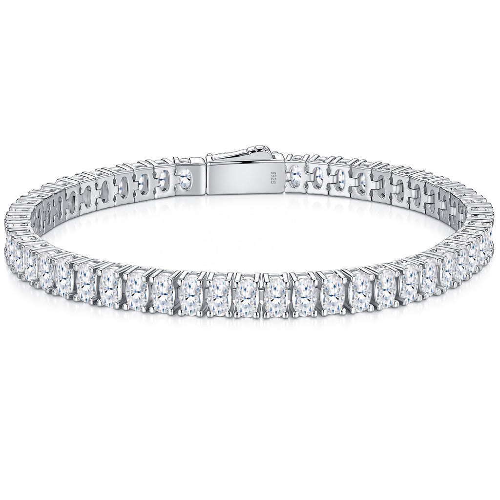 Ovalata Moissanite Tennis Bracelet in Sterling Silver