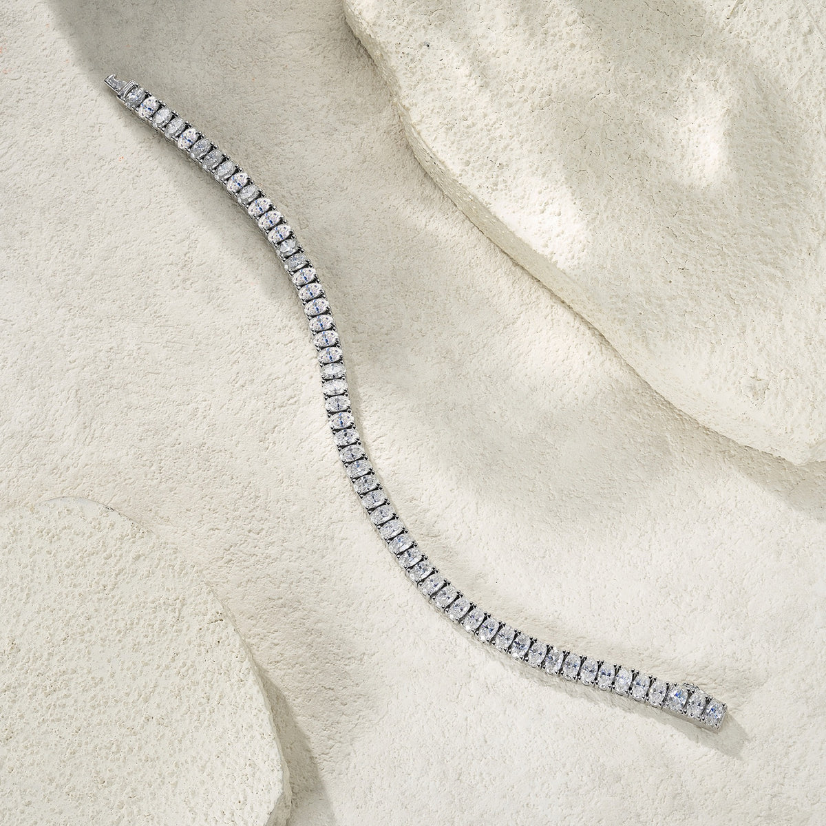 Ovalata Moissanite Tennis Bracelet in Sterling Silver
