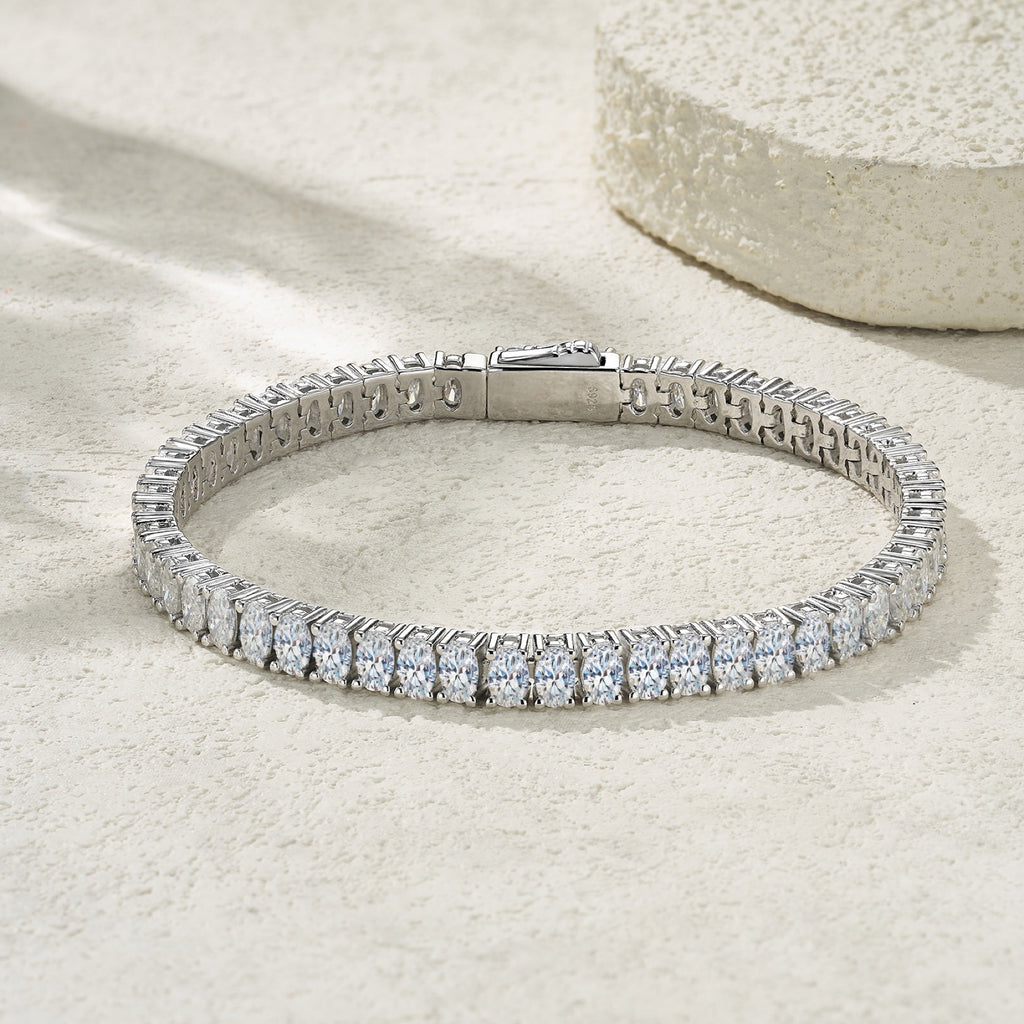 Ovalata Moissanite Tennis Bracelet in Sterling Silver