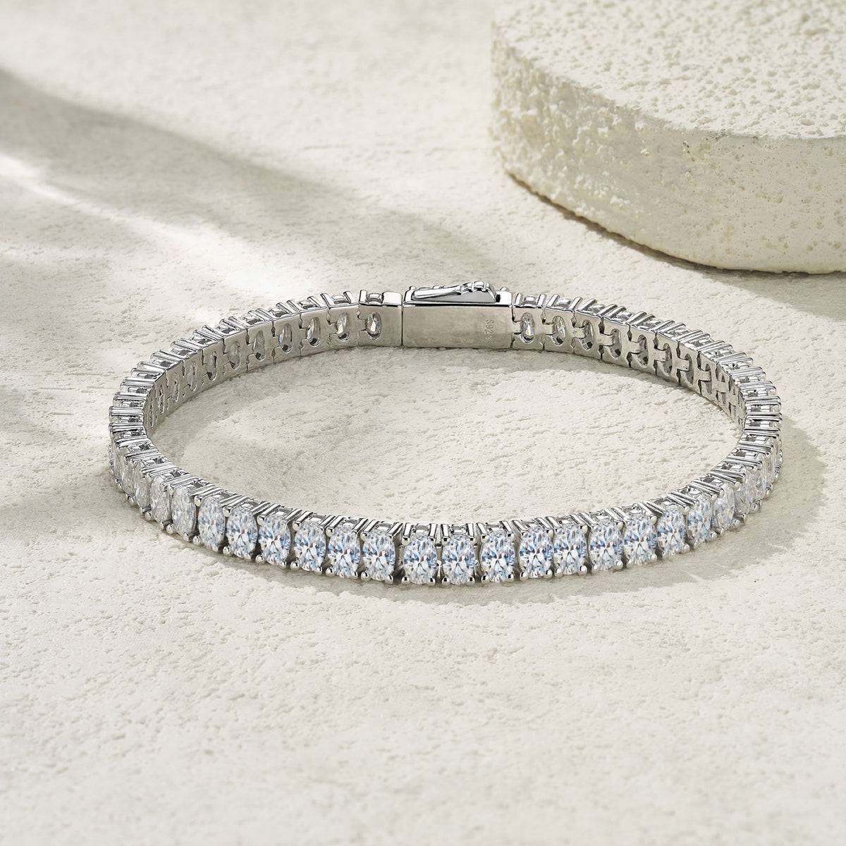 Ovalata Moissanite Tennis Bracelet in Sterling Silver