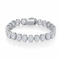 Ovalona Moissanite Tennis Bracelet in Sterling Silver