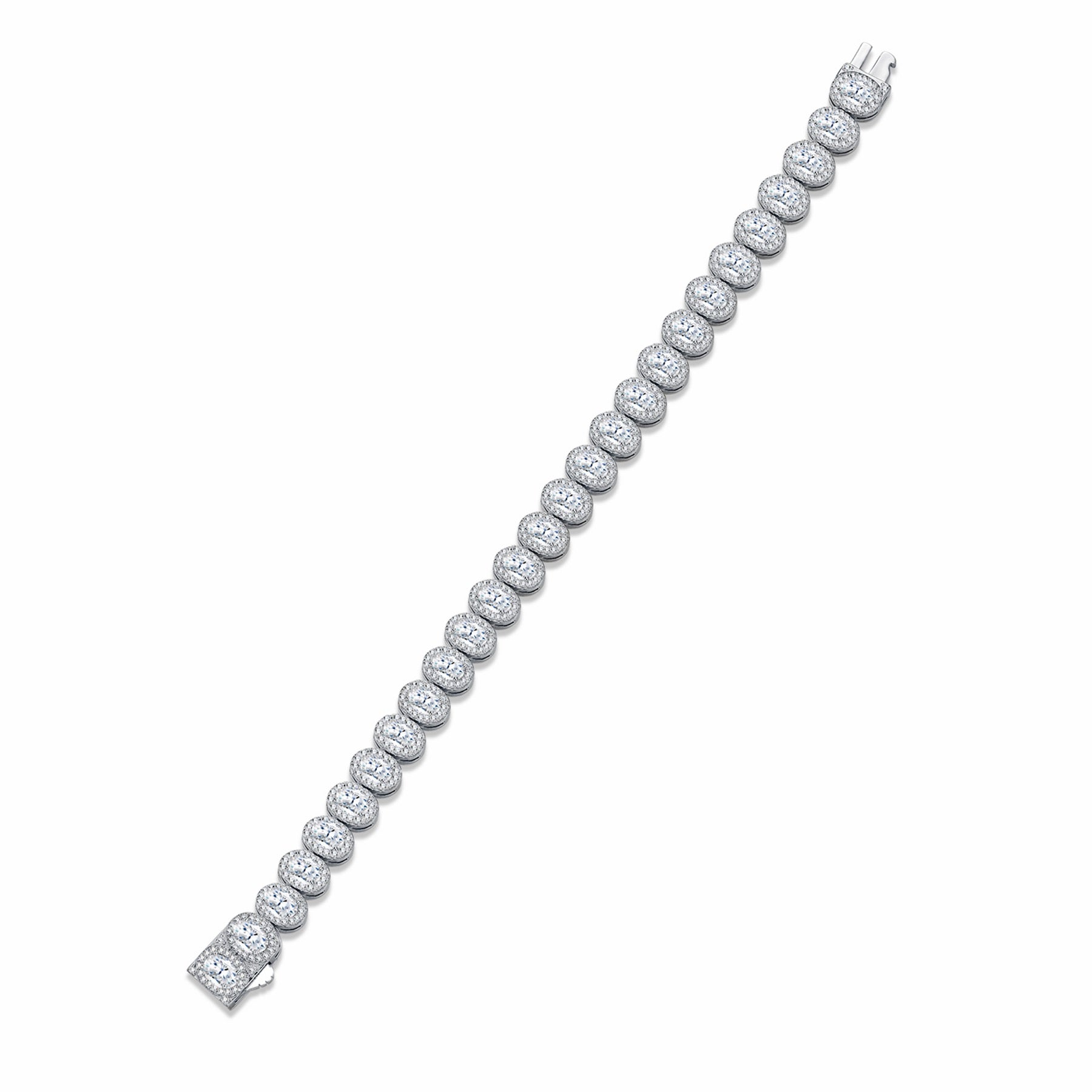 Ovalona Moissanite Tennis Bracelet in Sterling Silver