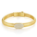 Flessibile Moissanite Bangle Bracelet in Gold-Tone Sterling Silver