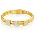 Snodato Moissanite Bangle Bracelet in Gold-Tone Sterling Silver