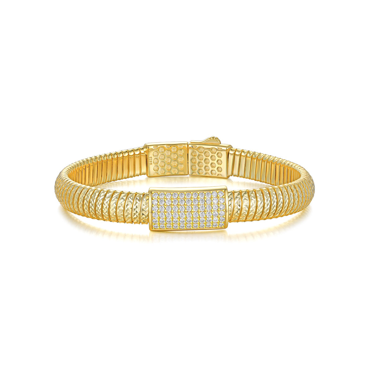 Elastico Moissanite Bangle Bracelet in Gold-Tone Sterling Silver