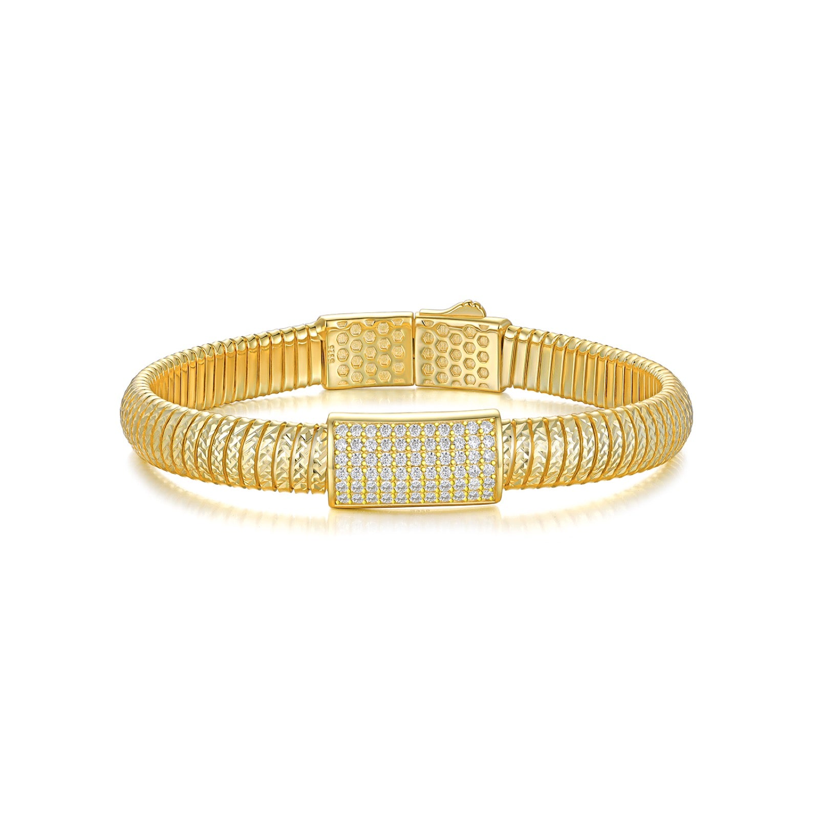 Elastico Moissanite Bangle Bracelet in Gold-Tone Sterling Silver