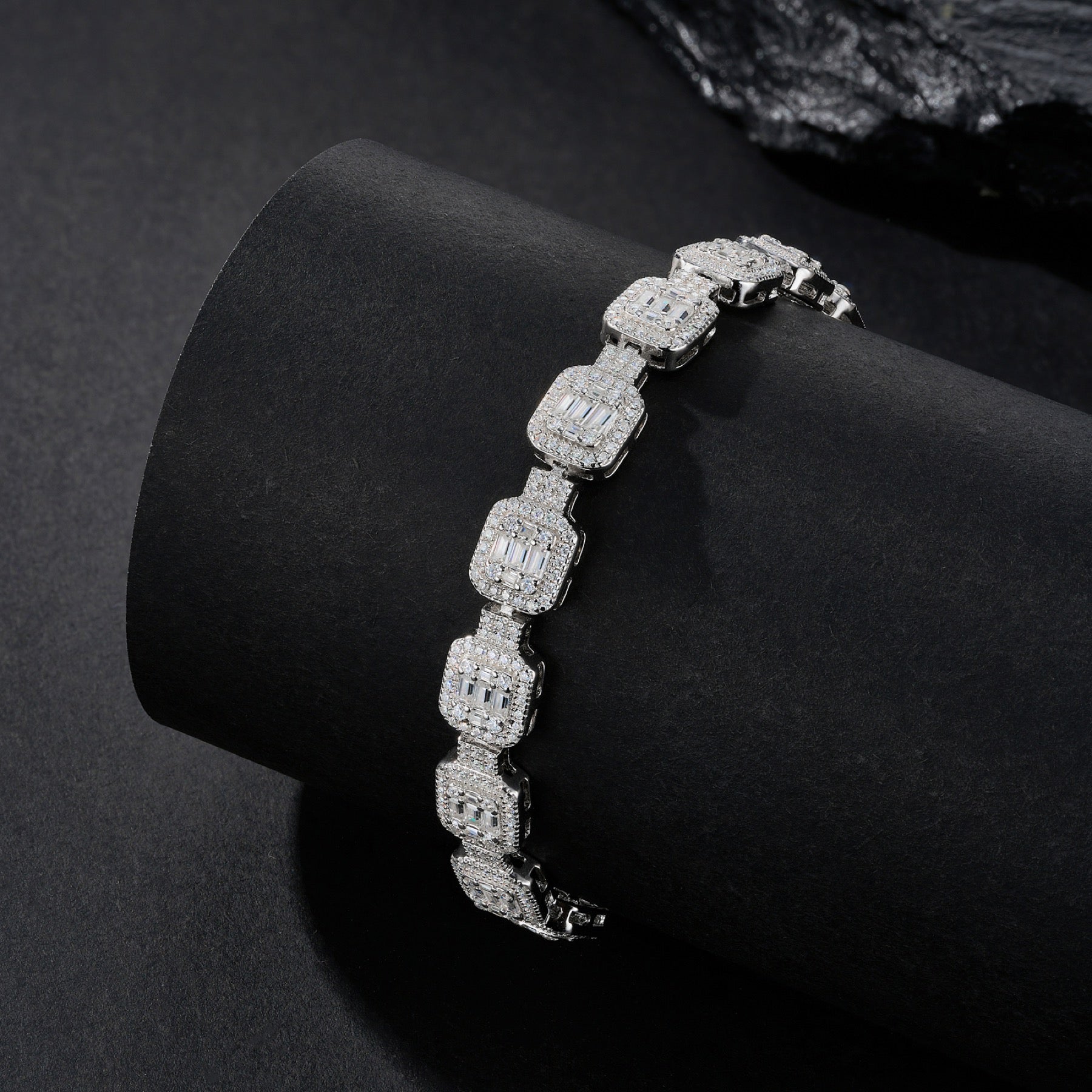 Tavolette Moissanite Tennis Bracelet in Sterling Silver