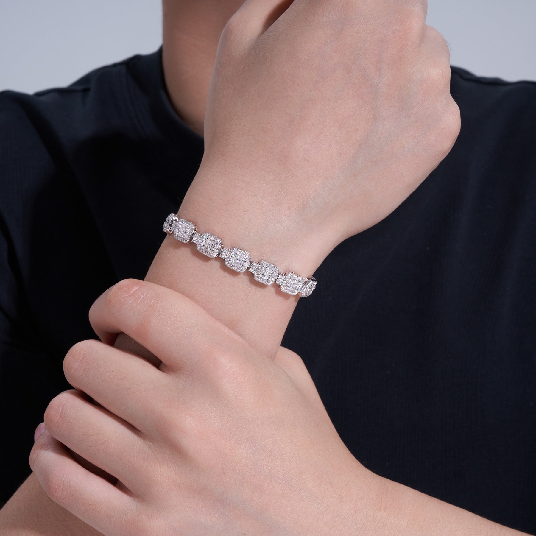 Tavolette Moissanite Tennis Bracelet in Sterling Silver