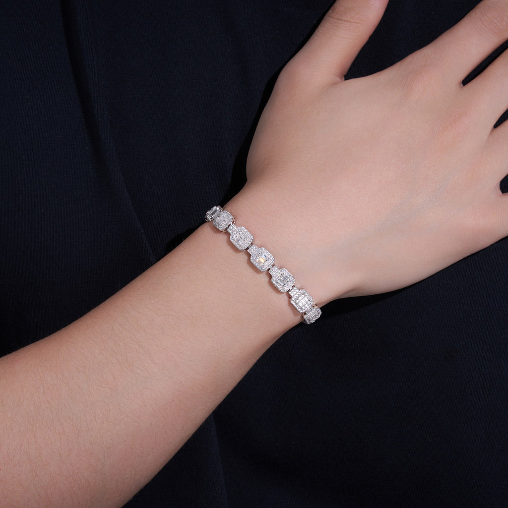 Tavolette Moissanite Tennis Bracelet in Sterling Silver
