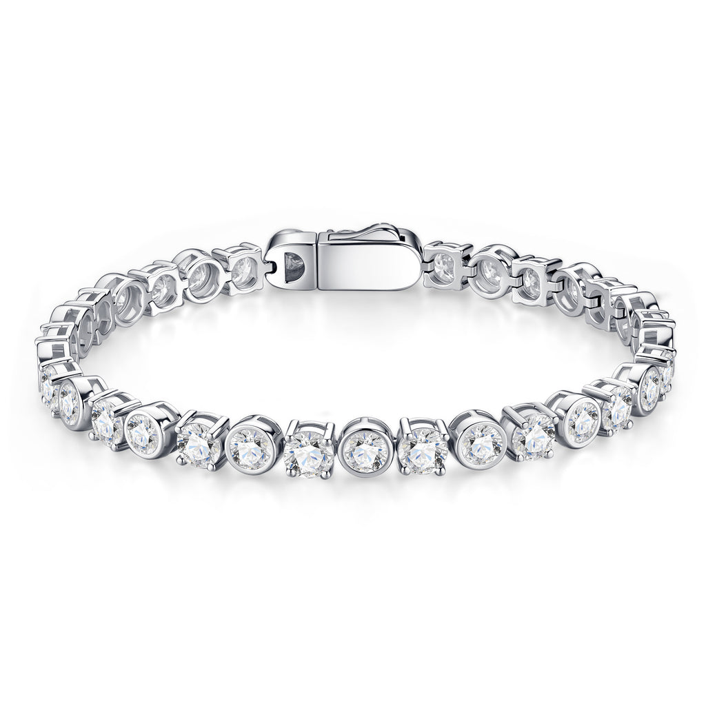 Bezellona Moissanite Tennis Bracelet in Sterling Silver