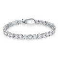 Bezellona Moissanite Tennis Bracelet in Sterling Silver