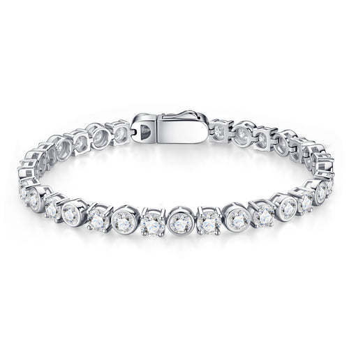 Bezellona Moissanite Tennis Bracelet in Sterling Silver