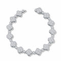 Quadrifogliata Moissanite Tennis Bracelet in Sterling Silver