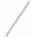 Quadrifogliata Moissanite Tennis Bracelet in Sterling Silver
