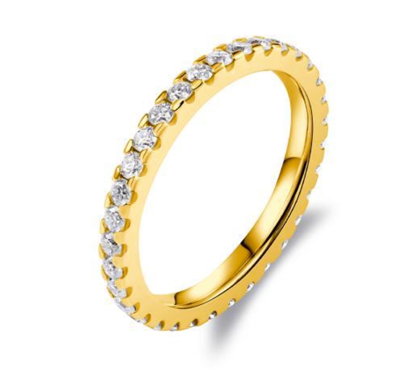 Gleam Moissanite Eternity Band in Gold-Tone Sterling Silver