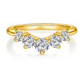 Crestwave 0.9 Carat Curved Moissanite Band in Gold-Tone Sterling Silver