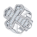 Cathedral Moissanite Men's Cross Ring in S925 Sterling Silver