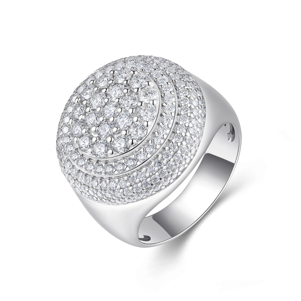 Meridian Moissanite Men's Ring in S925 Sterling Silver
