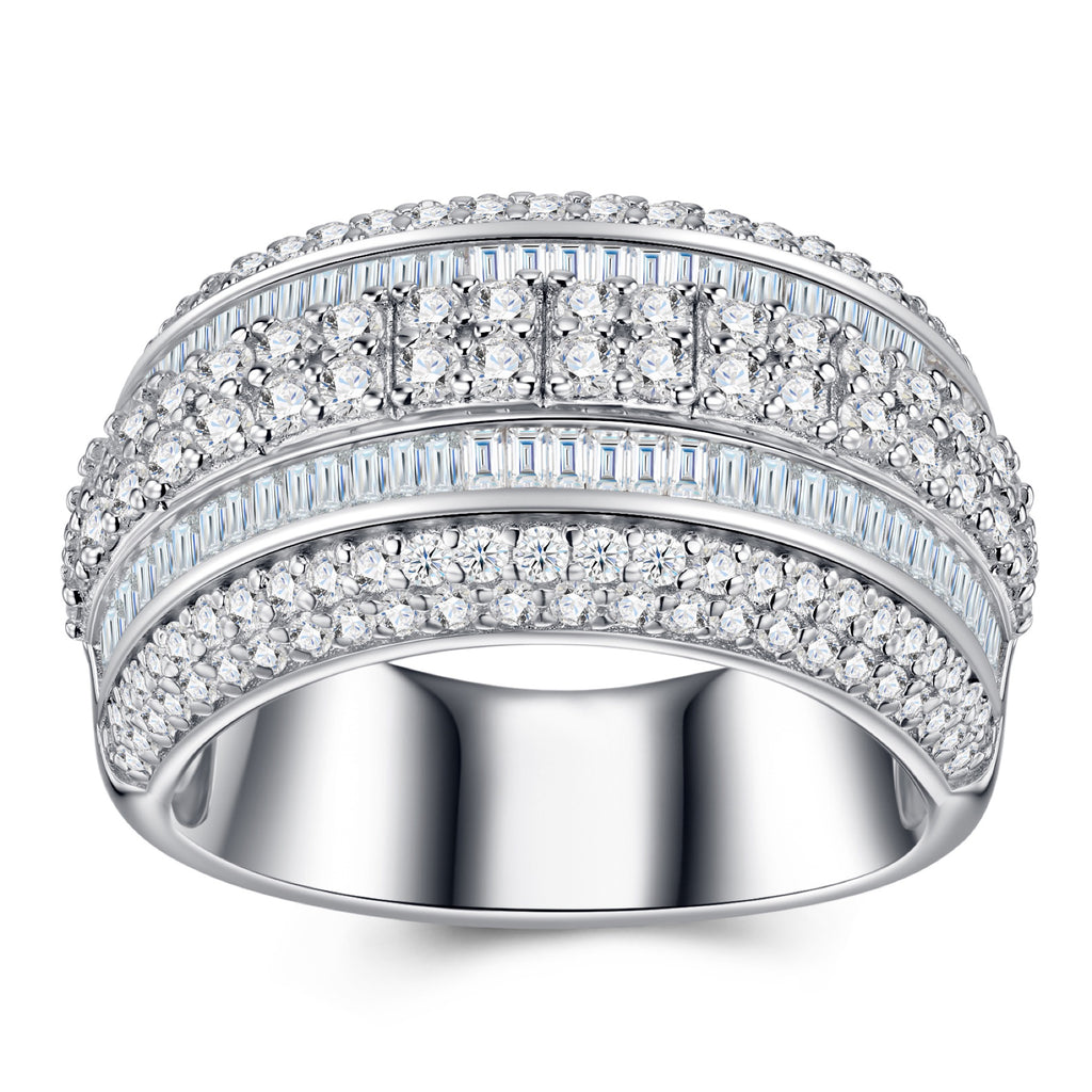 Ridgeline Moissanite Men's Ring in S925 Sterling Silver
