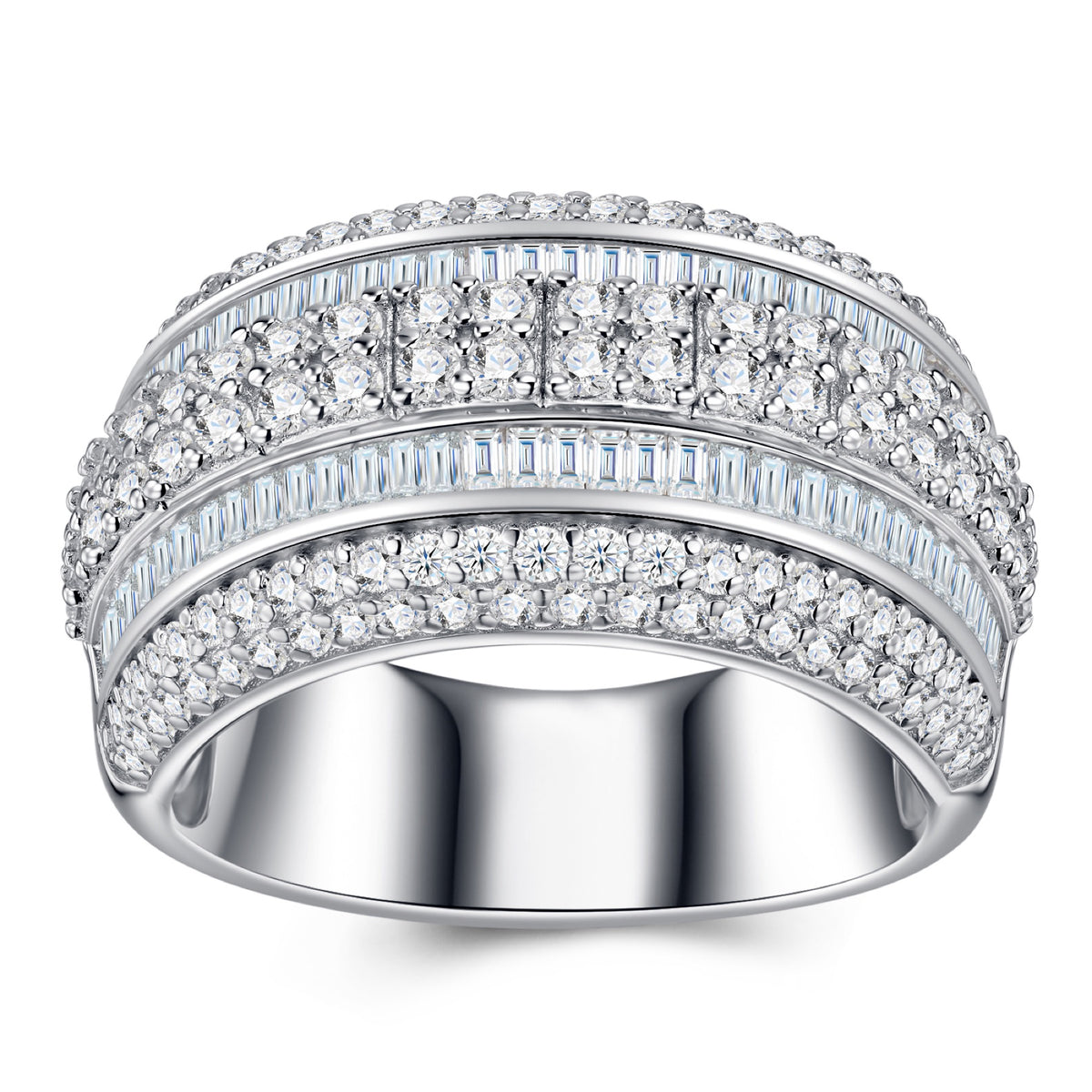 Ridgeline Moissanite Men's Ring in S925 Sterling Silver