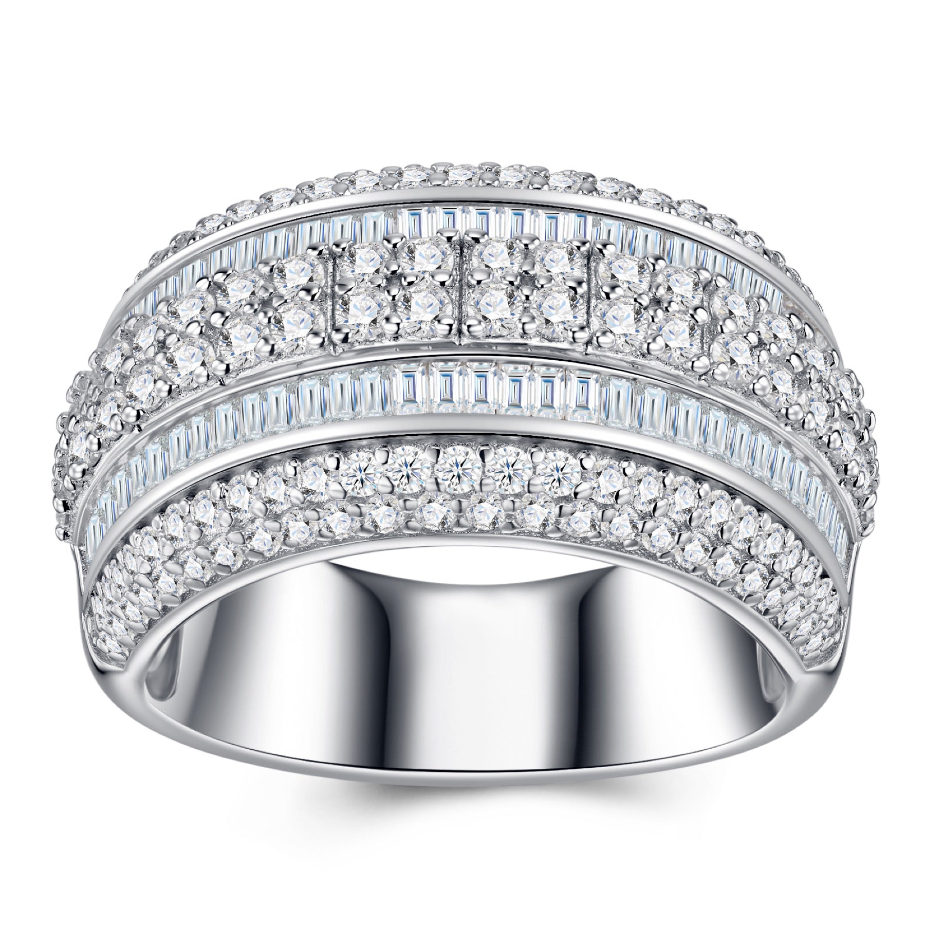 Ridgeline Moissanite Men's Ring in S925 Sterling Silver