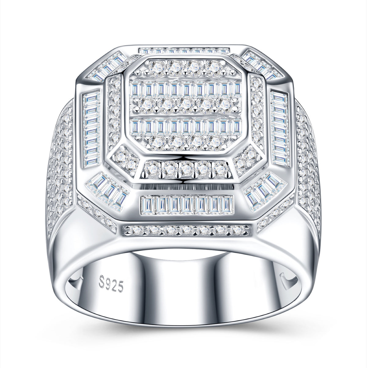 Monarch Moissanite Men's Ring in S925 Sterling Silver