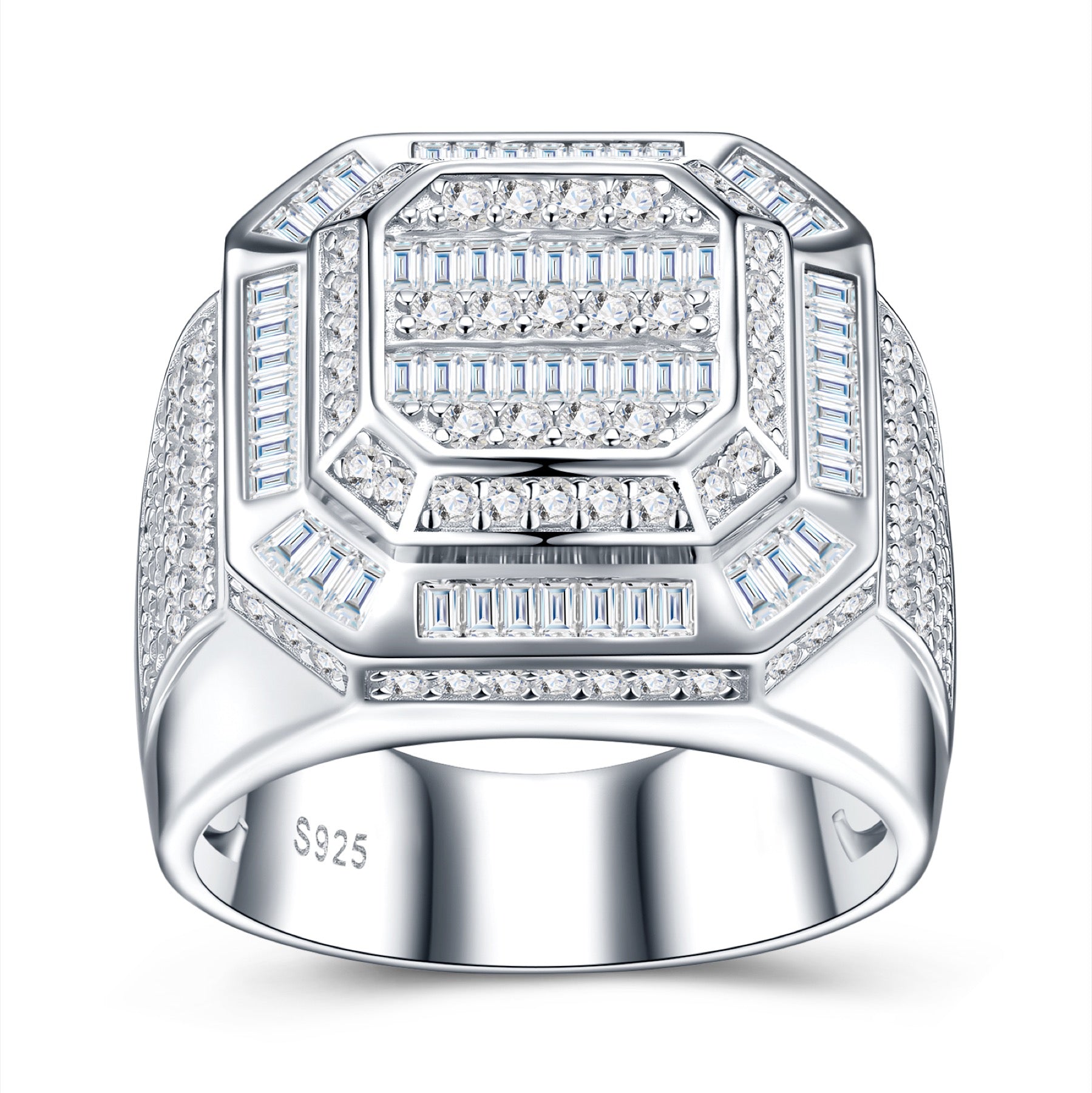 Monarch Moissanite Men's Ring in S925 Sterling Silver