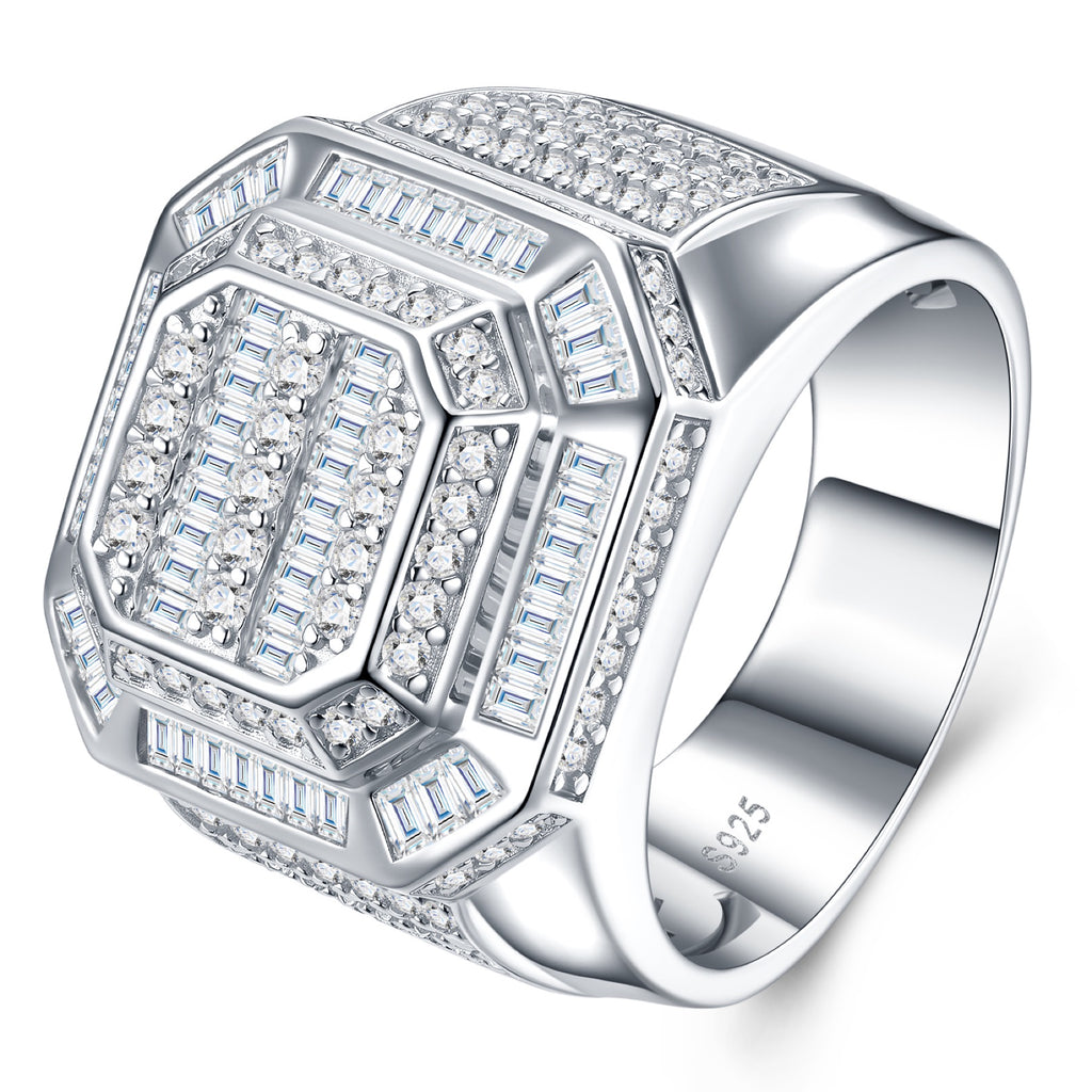 Monarch Moissanite Men's Ring in S925 Sterling Silver