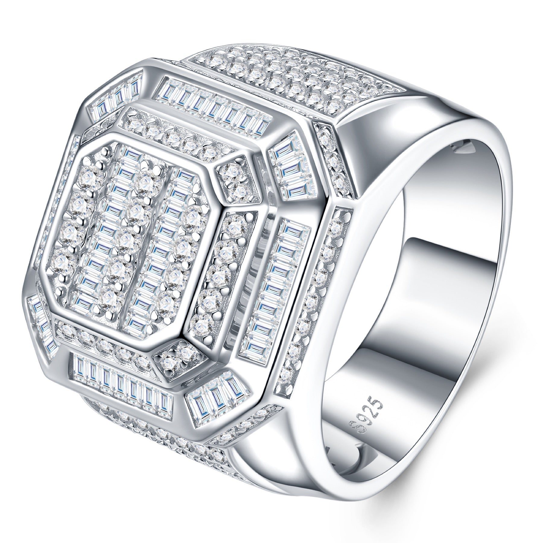 Monarch Moissanite Men's Ring in S925 Sterling Silver